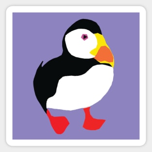 stylised puffins on lilac Sticker